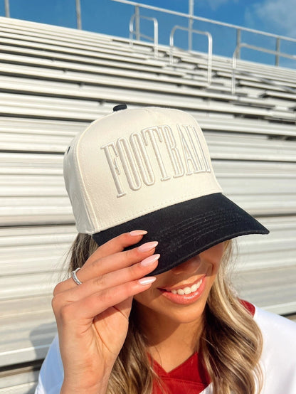 FOOTBALL 3D Embroidered Linen Trucker Hat