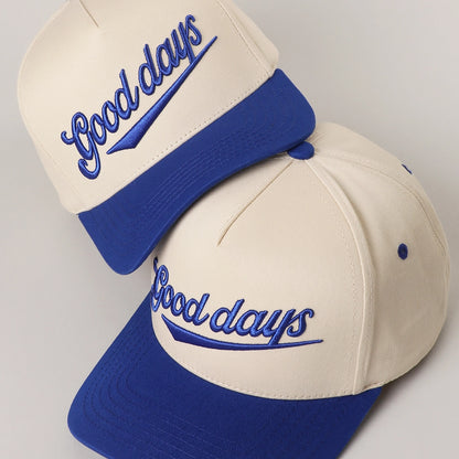 Good days 3-D Embroidered Linen Trucker Hat