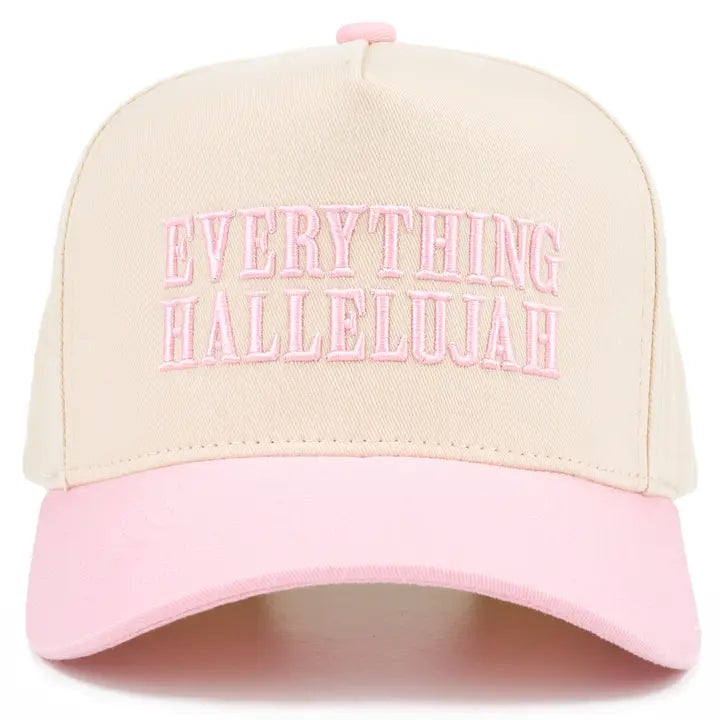 Everything Hallelujah 3-D Embroidery Linen Trucker Hat