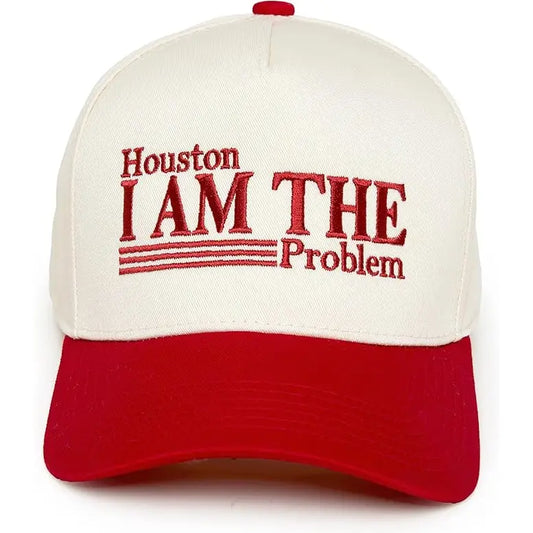 Houston I Am The Problem Embroidered Linen Hat