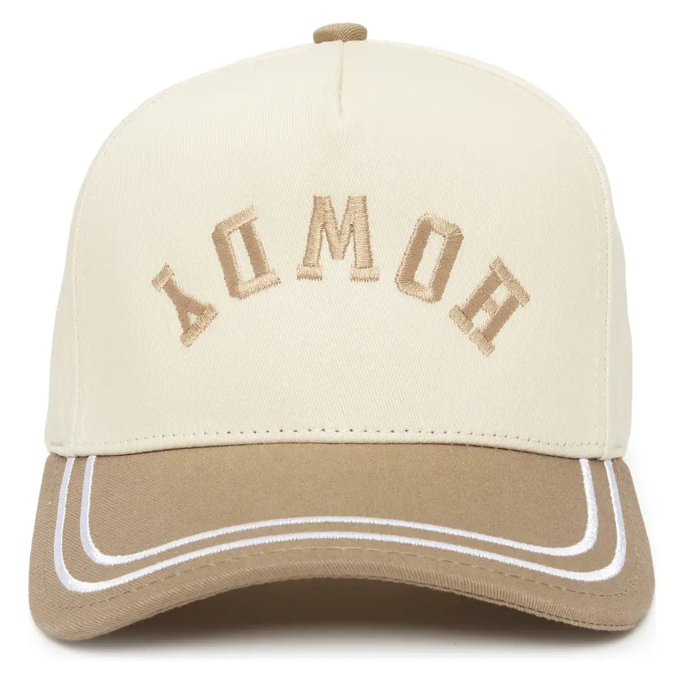 HOWDY Two-Tone Embroidered Linen Trucker Hat
