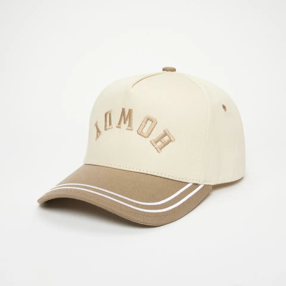 HOWDY Two-Tone Embroidered Linen Trucker Hat