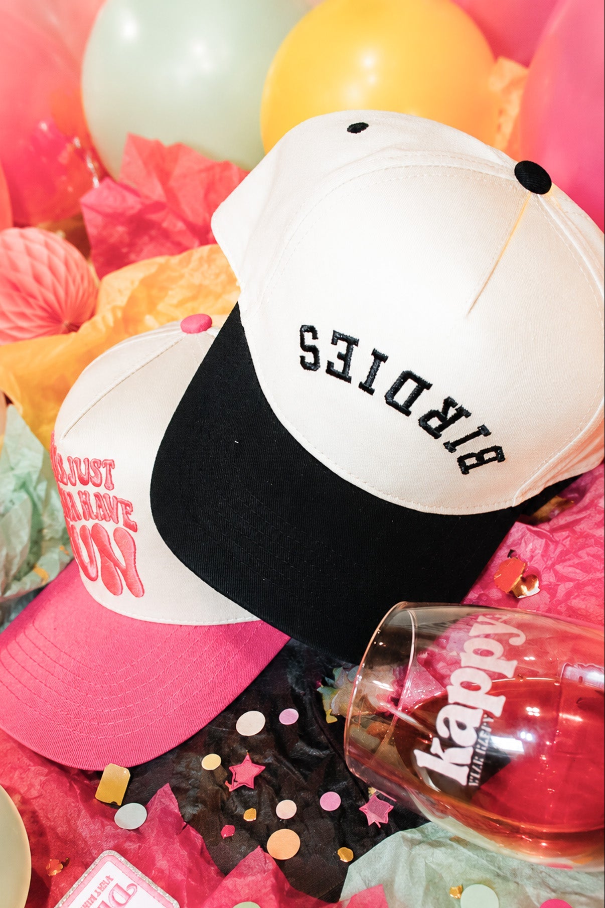 Birdies Embroidered Linen Trucker Hat