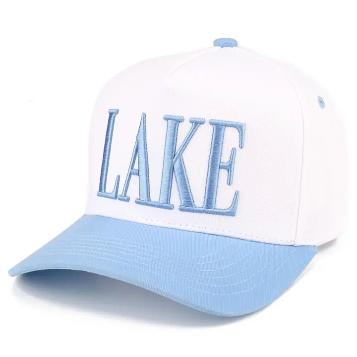 Lake 3-D Embroidered Two Tone Linen Trucker Hat