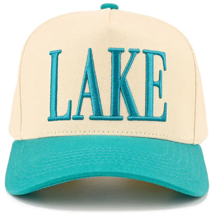Lake 3-D Embroidered Two Tone Linen Trucker Hat