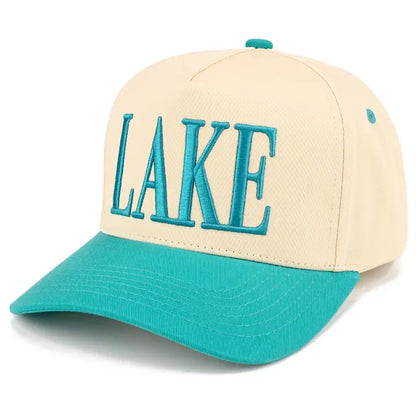 Lake 3-D Embroidered Two Tone Linen Trucker Hat