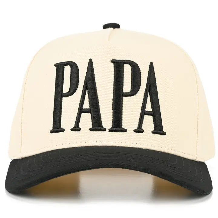 Papa 3-D Embroidered Linen Trucker Hat
