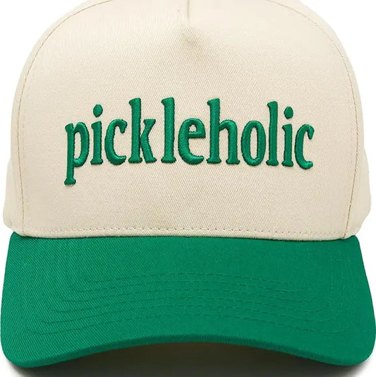 Pickleholic 3-D Embroidered Two Tone Linen Trucker Hat