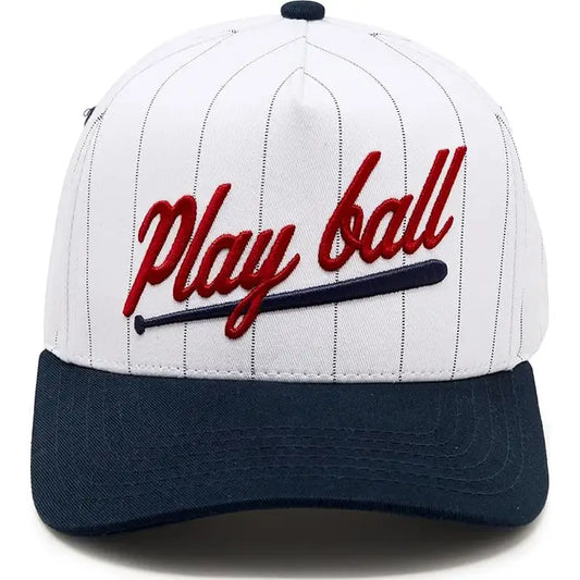 Play Ball 3-D embroidered Linen Trucker Hat