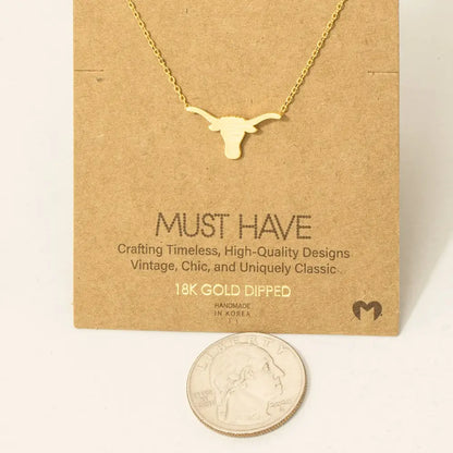 Bull Head Pendant Necklace