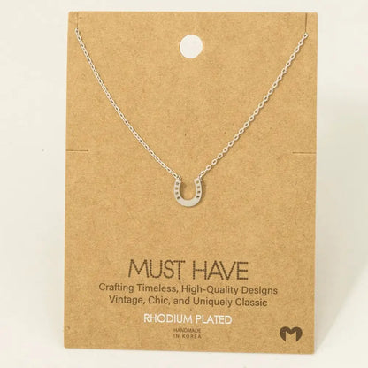 Mini Horseshoe Pendant Necklace