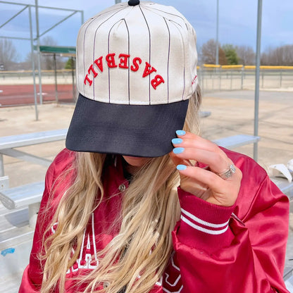 Baseball- Out of Your League Striped Vintage Trucker Hat