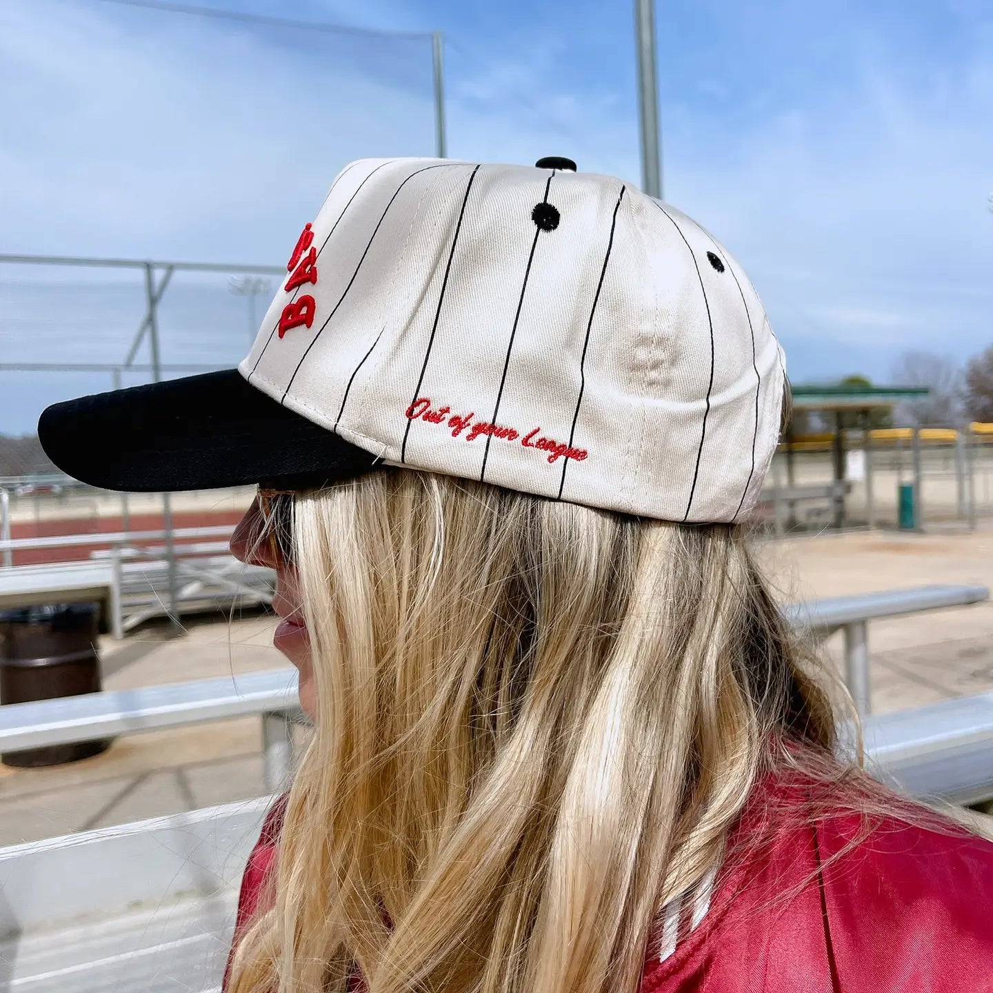 Baseball- Out of Your League Striped Vintage Trucker Hat