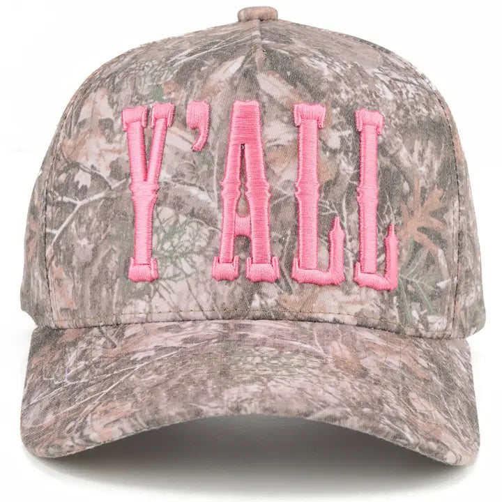 Y'all 3-D Embroidered Linen Trucker Hat