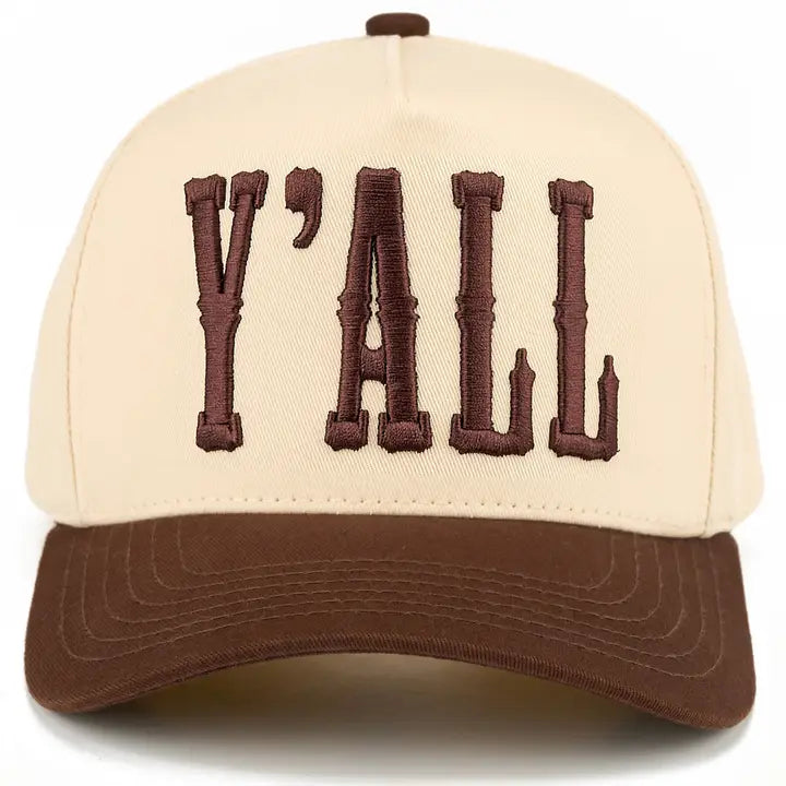 Y'all 3-D Embroidered Linen Trucker Hat