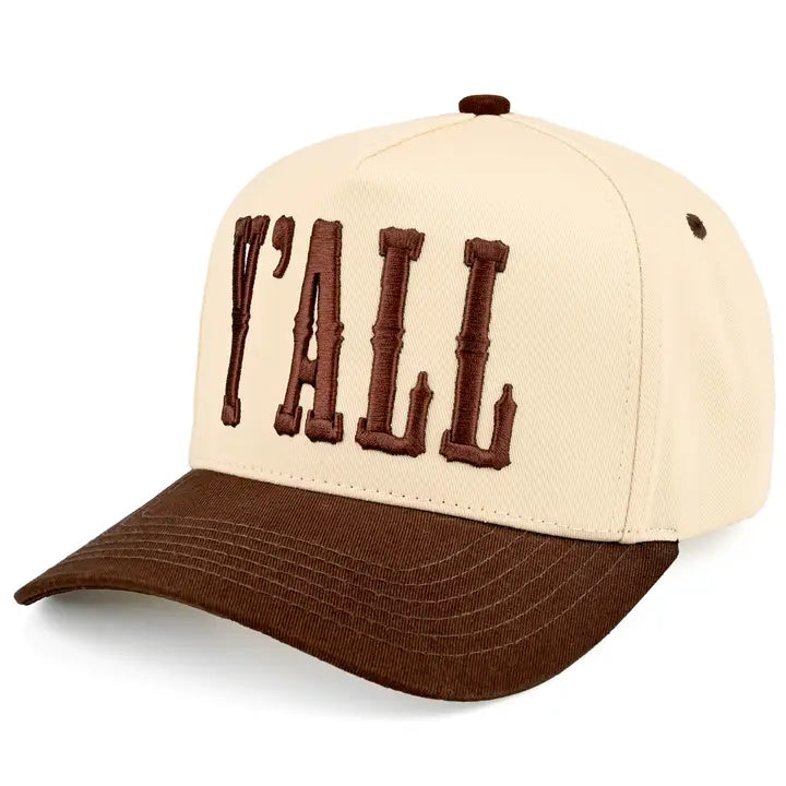 Y'all 3-D Embroidered Linen Trucker Hat