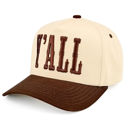 Y'all 3-D Embroidered Linen Trucker Hat