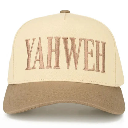 Yahweh Two Tone Embroidered Linen Trucker Hat